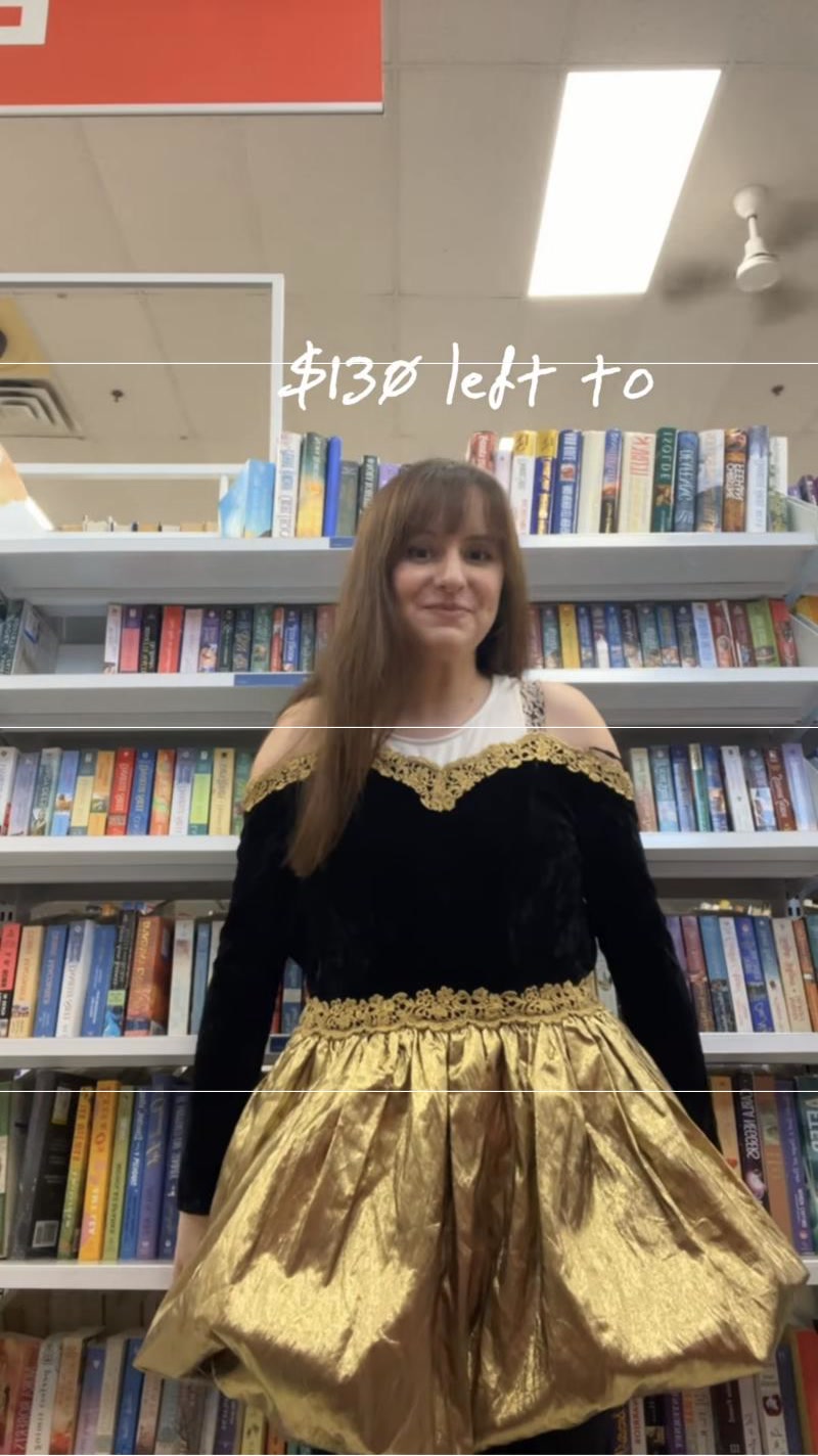 Still from Alex Bailey's video: I have $130 left to thrift my dream fall wardrobe